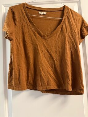 Madewell Short-Sleeve V-Neck Tee in Rust